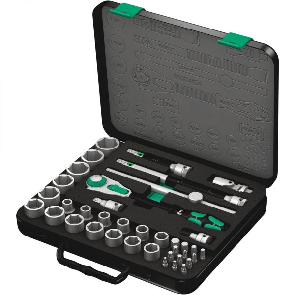Wera Sc 4 Zyklop Speed Ratchet Set 1/2 Drive Imperial 8100 - 05003647001