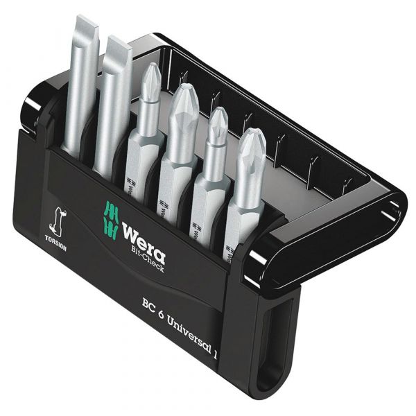 Wera Pontas Bc Universal 1 6 Peças Cinzento