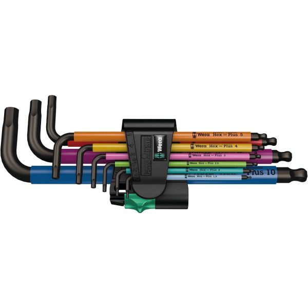 Wera Conjunto de Chave Inglesa Angulada Métrica 3950/9 1 Hex Plus 9 Peças Multicolor