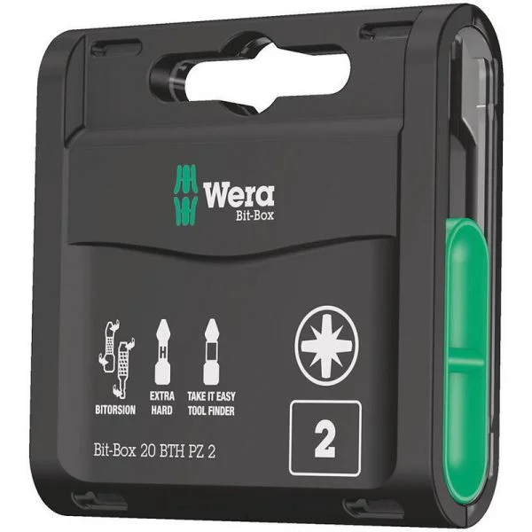 Wera Conjunto de Pontas Bit-box 20 Bth Pz Screwdriver Bit Set Verde,Azul,Preto