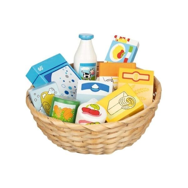 Cesta de brincar de produtos alimentares 3+