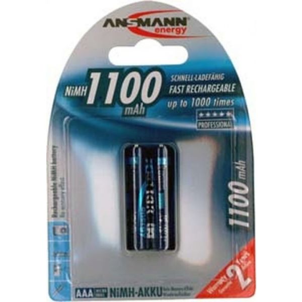 Ansmann Pilha Recarregável NiMH 1100 Micro AAA 1050mAh 2 Un.