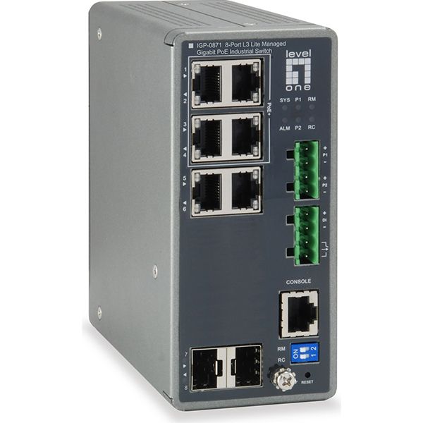 Level One Switch 12-PORT L3 Lite Managed Gigabit Industrial, 4 X Sfp - 55052307