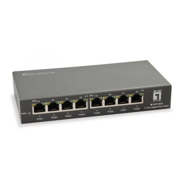 Level One GEP-0823 Switch 8 Portas Gigabit PoE Black