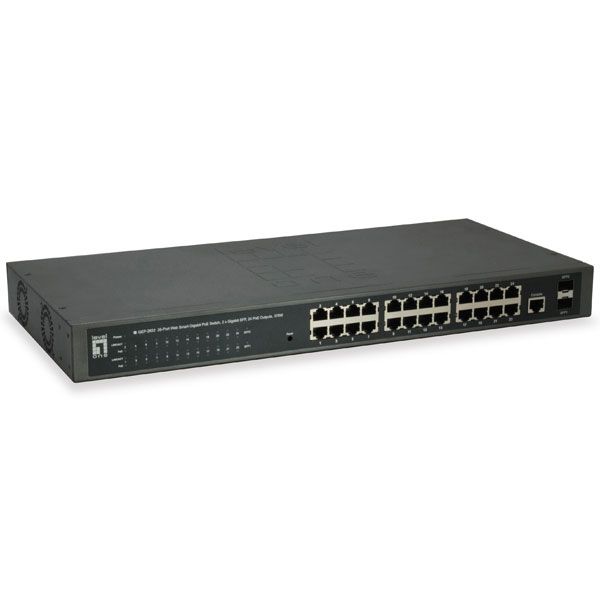 Level One Switch 26x gigabit Poe 2x gigabit Sfp 24xpoe Outputs 370w - Gep-2652