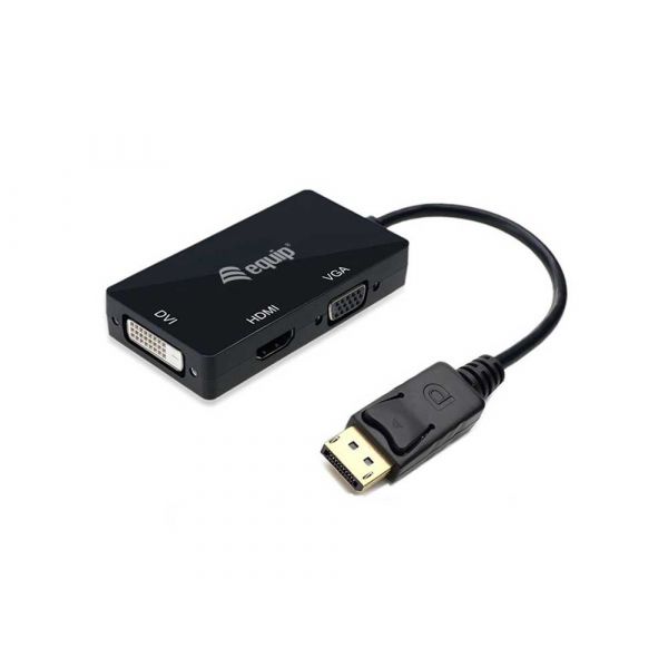 Equip Adaptador DisplayPort to VGA/HDMI/DVI Black - 133441