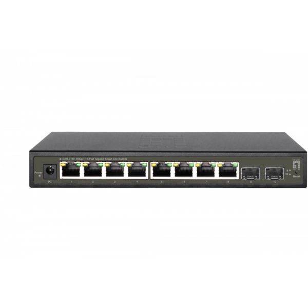 LEVEL ONE SWITCH HILBERT 10-PORT GIGABIT SMART LITE SWITCH 8 X GIGABIT RJ45 2 X GIGABIT