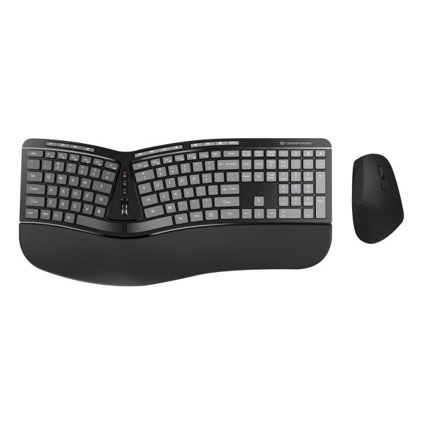 Teclado Conceptronic ORAZIO02US Rato Sem Fios US English Preto