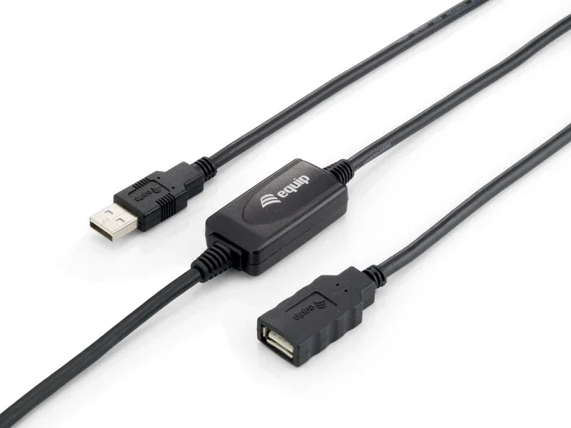 EQUIP CABO EXTENSAO USB 2.0 A/A M/F 10MT PRETO