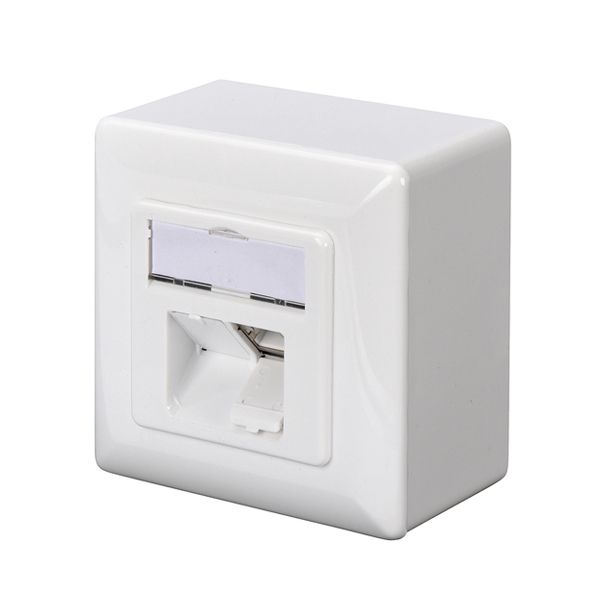 Digitus Cat 5e Wall Outlet, Shielded, 2x RJ45 8P8C, Lsa, Pure White, Surface Mount - DN-9002-N