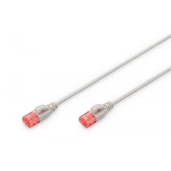 Digitus Cabo Cabo de Rede/Patch Cord Cat 6 U/UTP Slim Cu, Lszh Awg 28/7, Comprimento 1 M, Cor Cinzento | DK-1617-010S