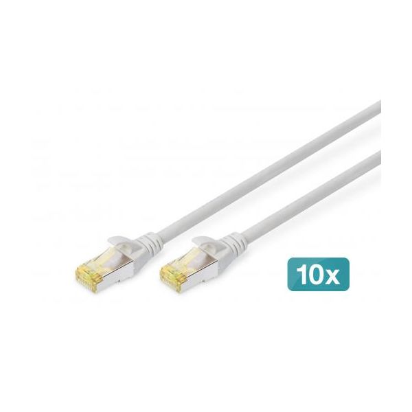 Digitus Cabo Cabo de Rede/Patch Cord Cat 6a S/FTP Cu, Lszh Awg 26/7, Comprimento 3 M, 10 Peças, Cor Cinzento | DK-1644-A-030-10
