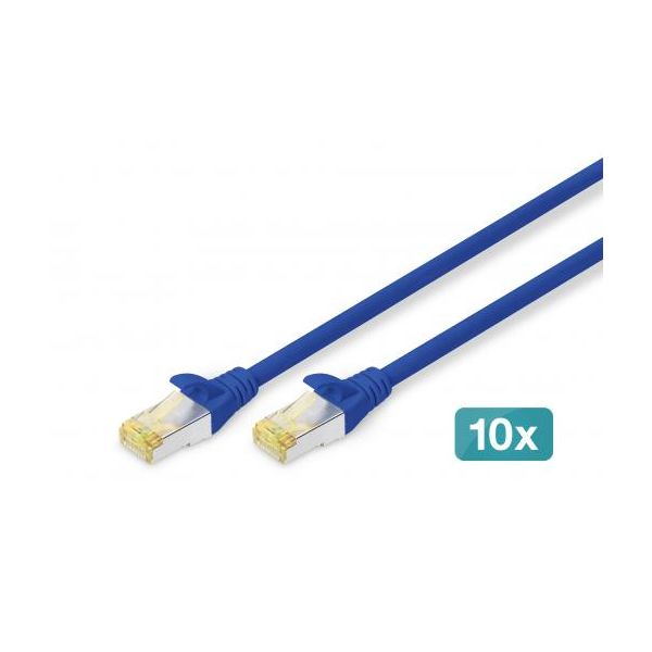 Digitus Cabo Cabo de Rede/Patch Cord Cat 6a S/FTP Cu, Lszh Awg 26/7, Comprimento 2 M, 10 Peças, Cor Azul | DK-1644-A-020-B-10