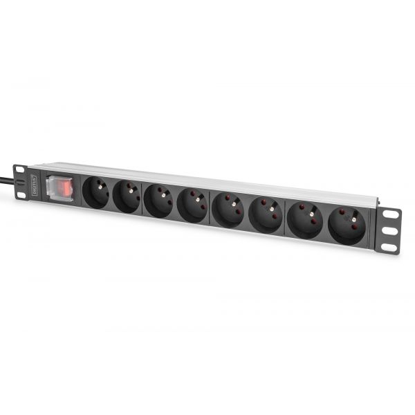 Digitus DN-95402-1-FR Unidade de Distribuição de Energia 1U 8xCEE7 230V 16A com Interruptor