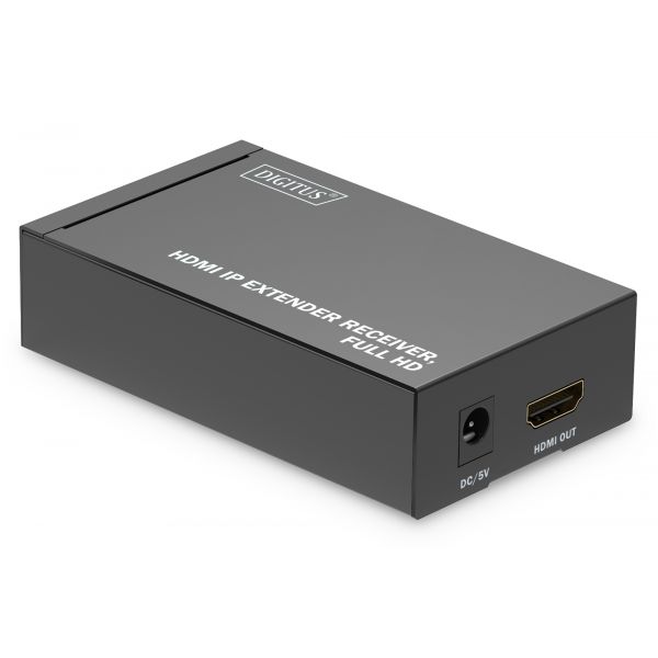 DIGITUS DS-55518 Extensor AV Recetor HDMI IP Full HD Preto