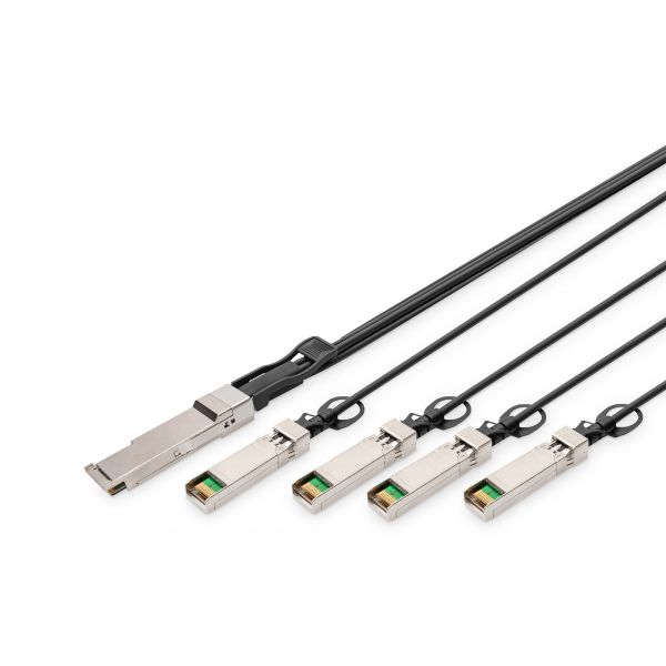 Digitus DN-81321 Cabo DAC QSFP+ 40G para 4x SFP+ 1m Preto