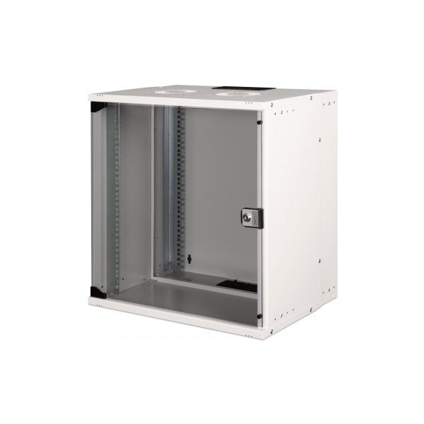 DIGITUS Armário de Rede 19" 12U SOHO PRO 595x540x400mm Porta de Vidro Cinzento 60kg