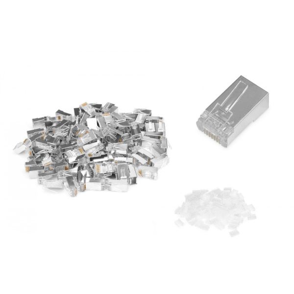 Digitus AK-219603-100 Conector Modular RJ45 CAT6 8P8C STP Pass-Through para Cabo Redondo Pack de 100