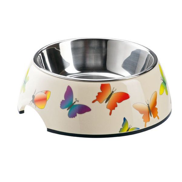 Hunter Comedouro Melamina/inox Borboletas M 350ml