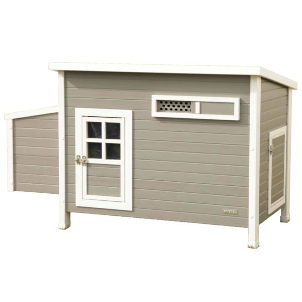 Galinheiro Eco Barney Plástico 137x73x83 cm Grey e Branco - 423474