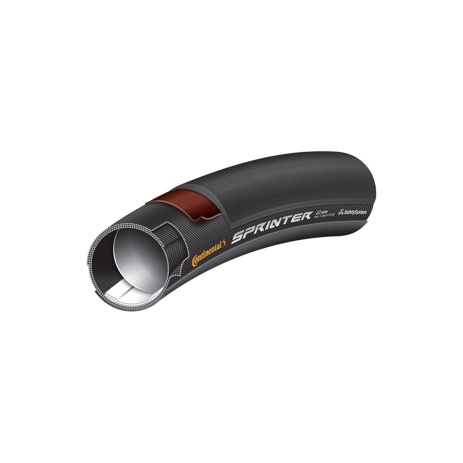 PNEU BIC 28X25 CONTINENTAL SPRINTER PRETO BOYAUX