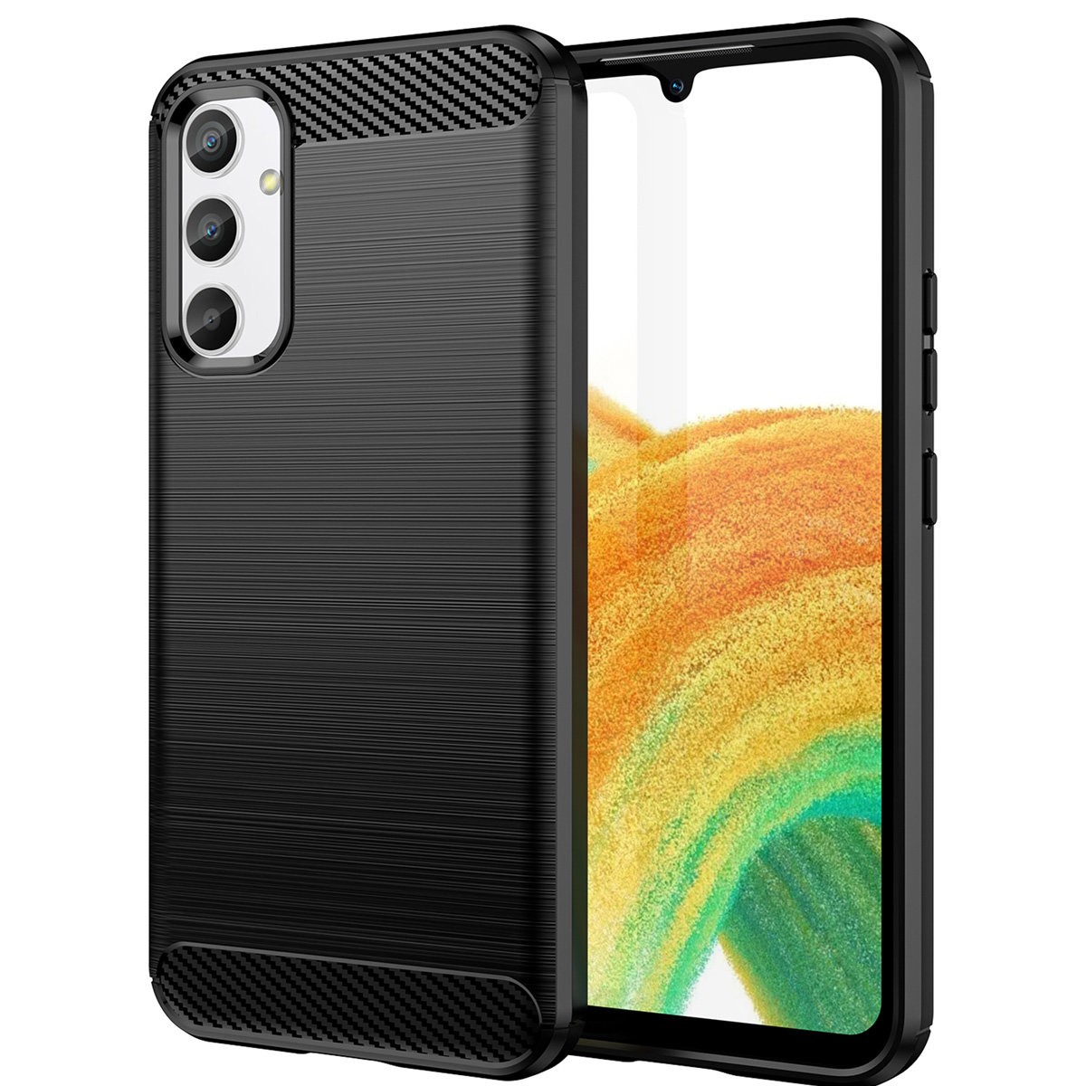 Capa Silicone Carbon Samsung Galaxy A34 Preto