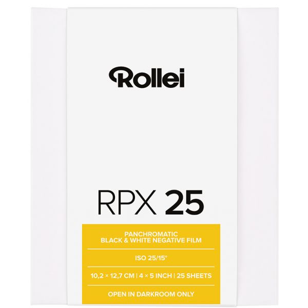 Rollei Plan Film Rpx 25 Asa 4x5 Inch 25 Films