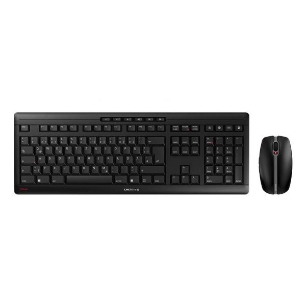 Teclado Cherry Stream Desktop Rato Sem Fios QWERTZ Alemão Preto