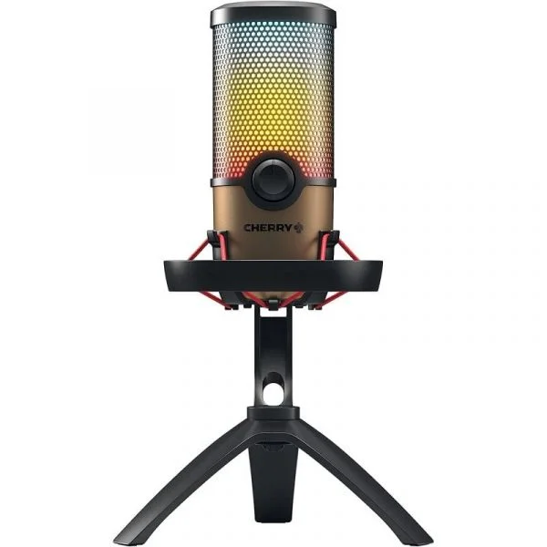 Cherry UM 9.0 PRO RGB Microfone USB de Mesa para Streaming Preto