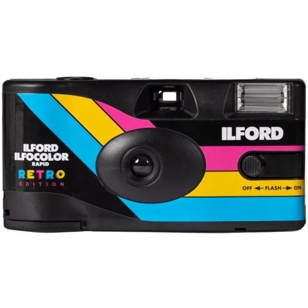 Ilford Camara Descartável Com Flash Rapid Retro 400 Asa 27 Fotografias