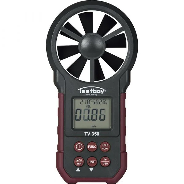 Kaiser+kraft Anemómetro Digital, Axlxp 38 X 165 X 85 mm, Visor Lcd Vermelho, Preto - M3145745-498895