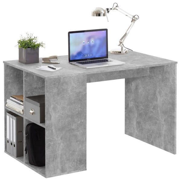 Fmd Secretária com Prateleiras Laterais 117x73x75 cm Cinzento Cimento - 428731