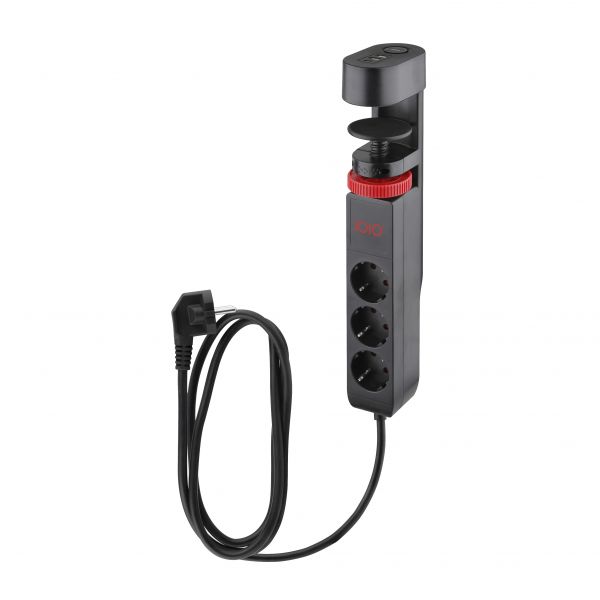 Olympia IOIO SL 3000 Régua de Tomadas para Secretária com 3 Saídas AC, 2 USB-A, 1 USB-C e Proteção contra Surtos, 1.5m