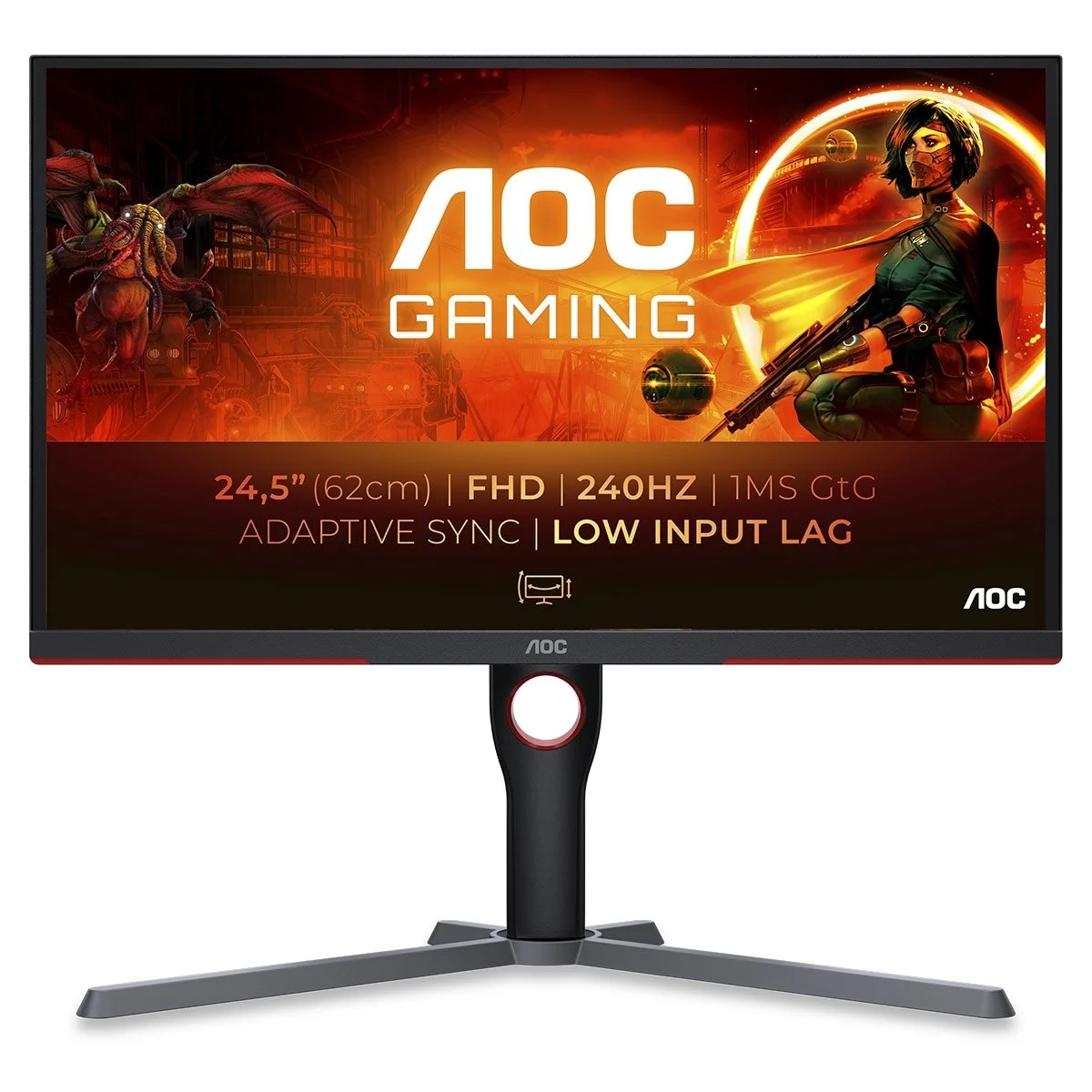 Monitor AOC Gaming 24.5" 25G3ZM/BK VA FHD 240Hz 0.5ms FreeSync Premium