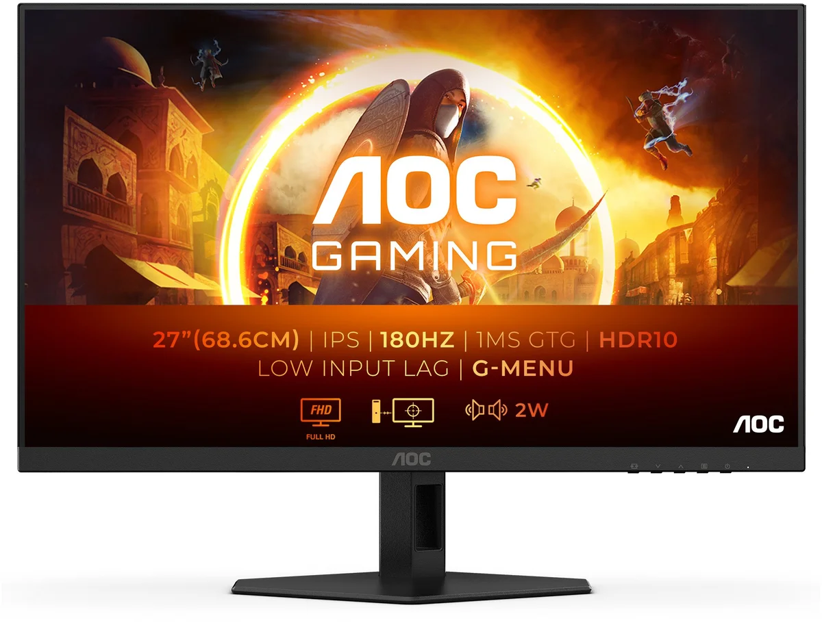 Monitor AOC Gaming 27" 27G4XE IPS FHD 180Hz 0.5ms HDR10 FreeSync / G-SYNC Compatible