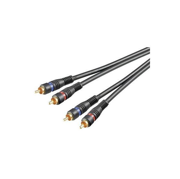 Goobay Cabo 2 RCA Macho - 2 RCA Macho (Profissional) 10m