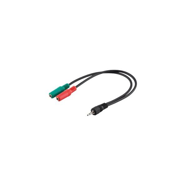 Cable Jack Stereo 4 Pin 3.5" a 2 X Jack 3.5 Hembra de 30 cm