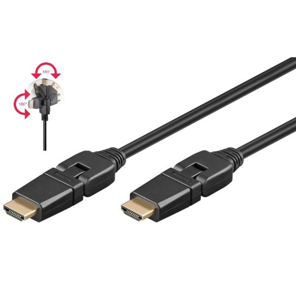 GOOBAY Cabo HDMI 19P M-M Dourado 3D V2.0 Rotativo (1,5 mts)