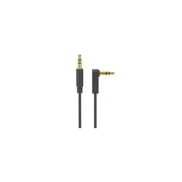 Goodbay Cabo Conector De Audio Aux Estéreo De Jack 3.5 Mm 3 Pines em 90 Angulo de 0.5m Black