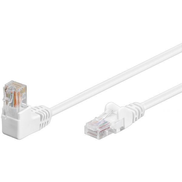 Goobay Cabo de Rede CAT 5e 1x 90 ° angular, U / UTP PVC 3 metros Branco