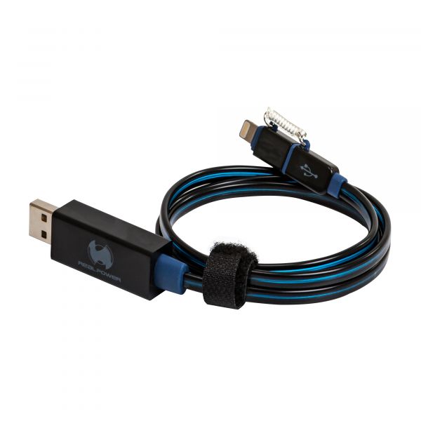 Realpower Cabo USB-A para Lightning 0.75m Azul e Negro