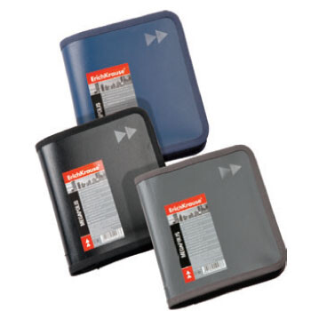 Bolsa Para 24 Cds Com Fecho Zip EK Megapolis Cinza