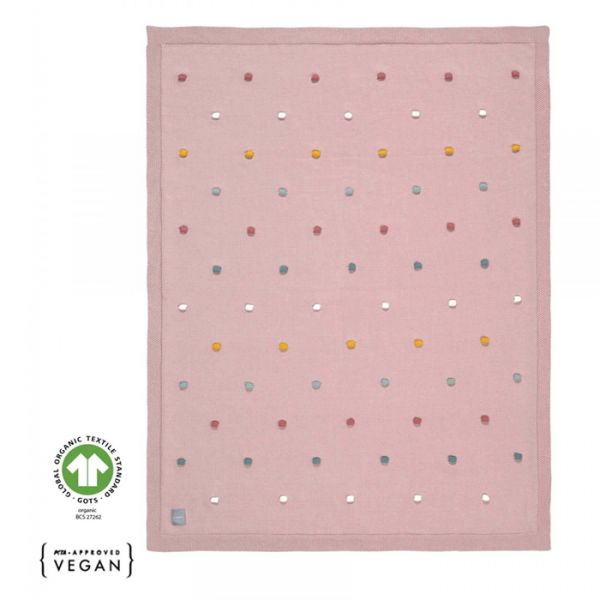 Lassig Manta Malha Fina Dots Rosa - L1542005799