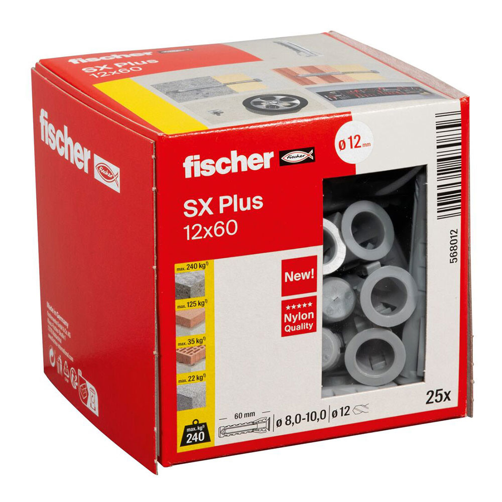 Bucha fischer sx plus 12x60 25uni n12 568012