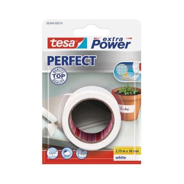Tesa Fita de Tecido Extra Potência Perfeita 2,75MX38MM. Branco