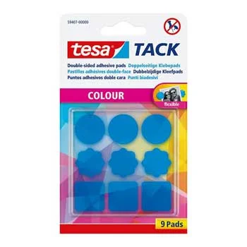 Almofadas Bi-Adesivas Tesa TACK Formas Azul 9un