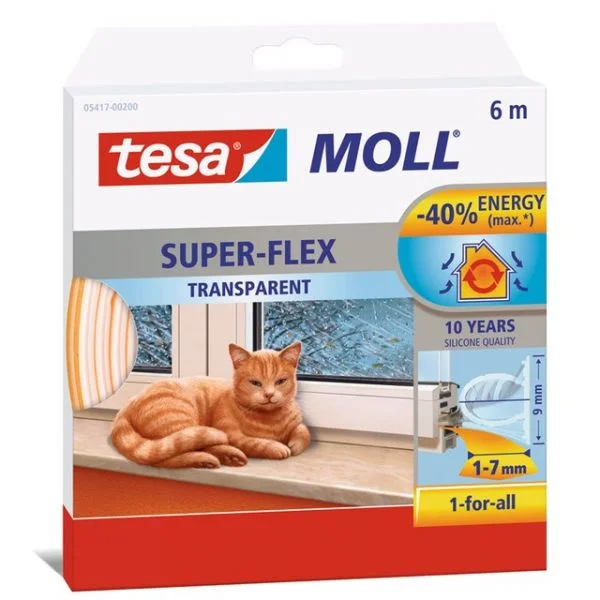 Tesa Fita de Calafetagem 6m Pvc Transparente Premium