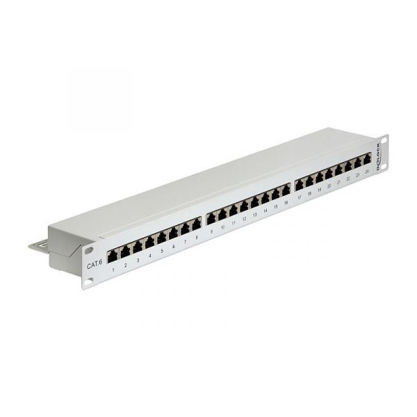 Delock 19' Patchpanel 24-Port Cat6 Geschirmt Grau - 43300