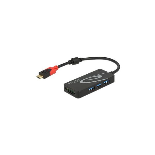Delock Cabo de Rede Usb-hub Usb-c Hub Preto, usb 3.0, Sd, Microsd 3x Usb-a 3.2 (5 - 62900