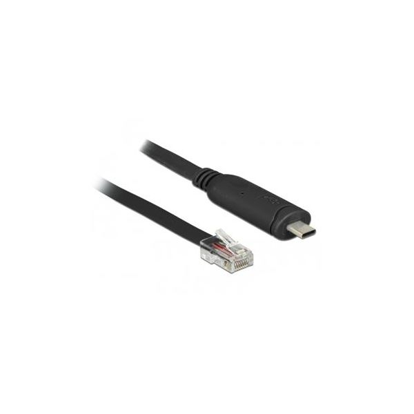 DeLOCK 63912 cabo de série Preto 2 m USB Type-C RJ45